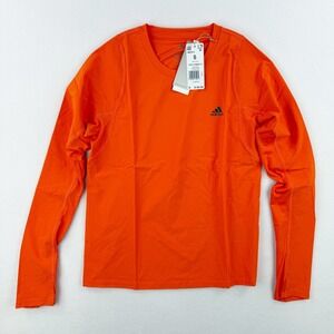 Adidas Running Aeroready Fast Hybrid Long Sleeve Size S Womens Orange New W/Tag‎